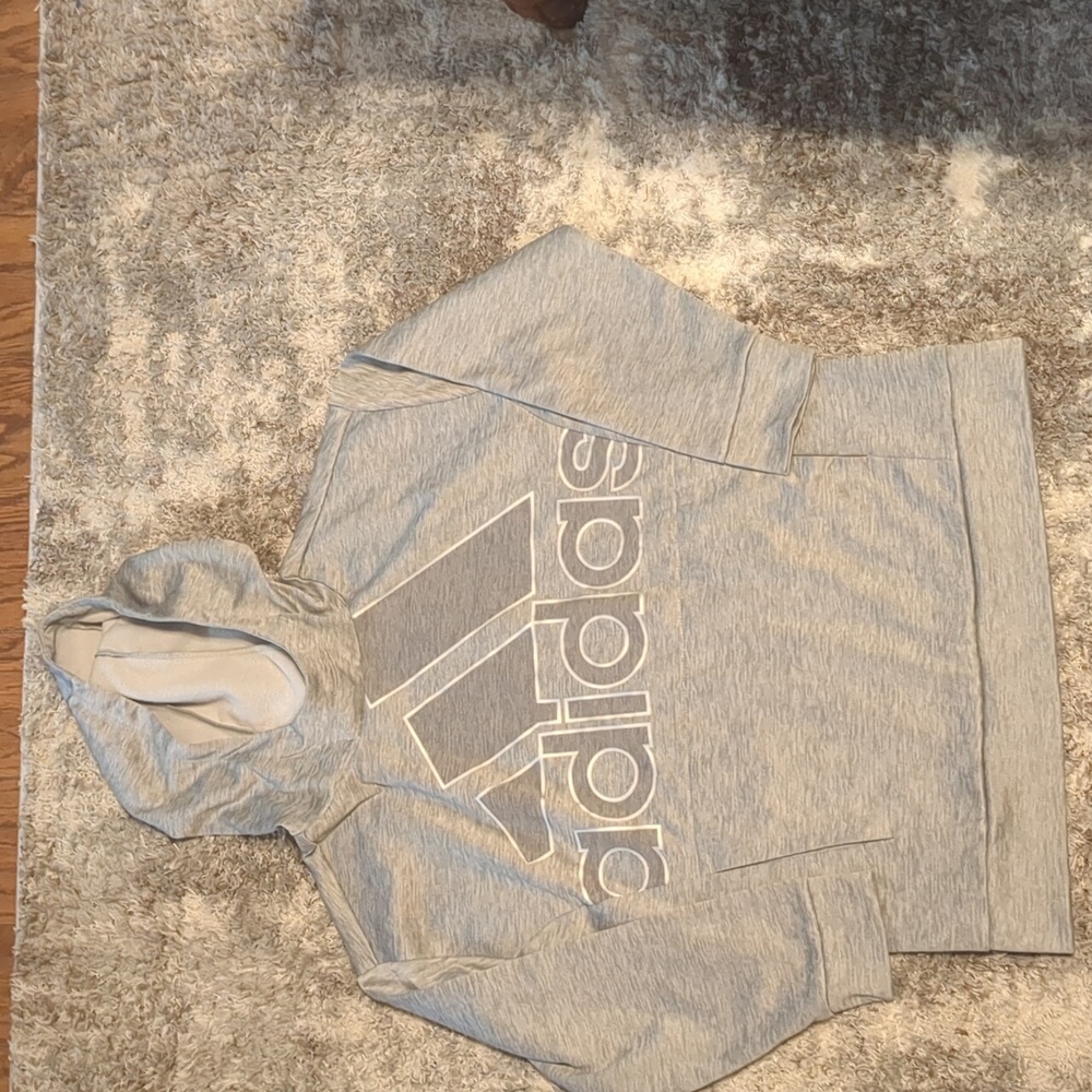Adidas Light Gray Pullover Hoodie